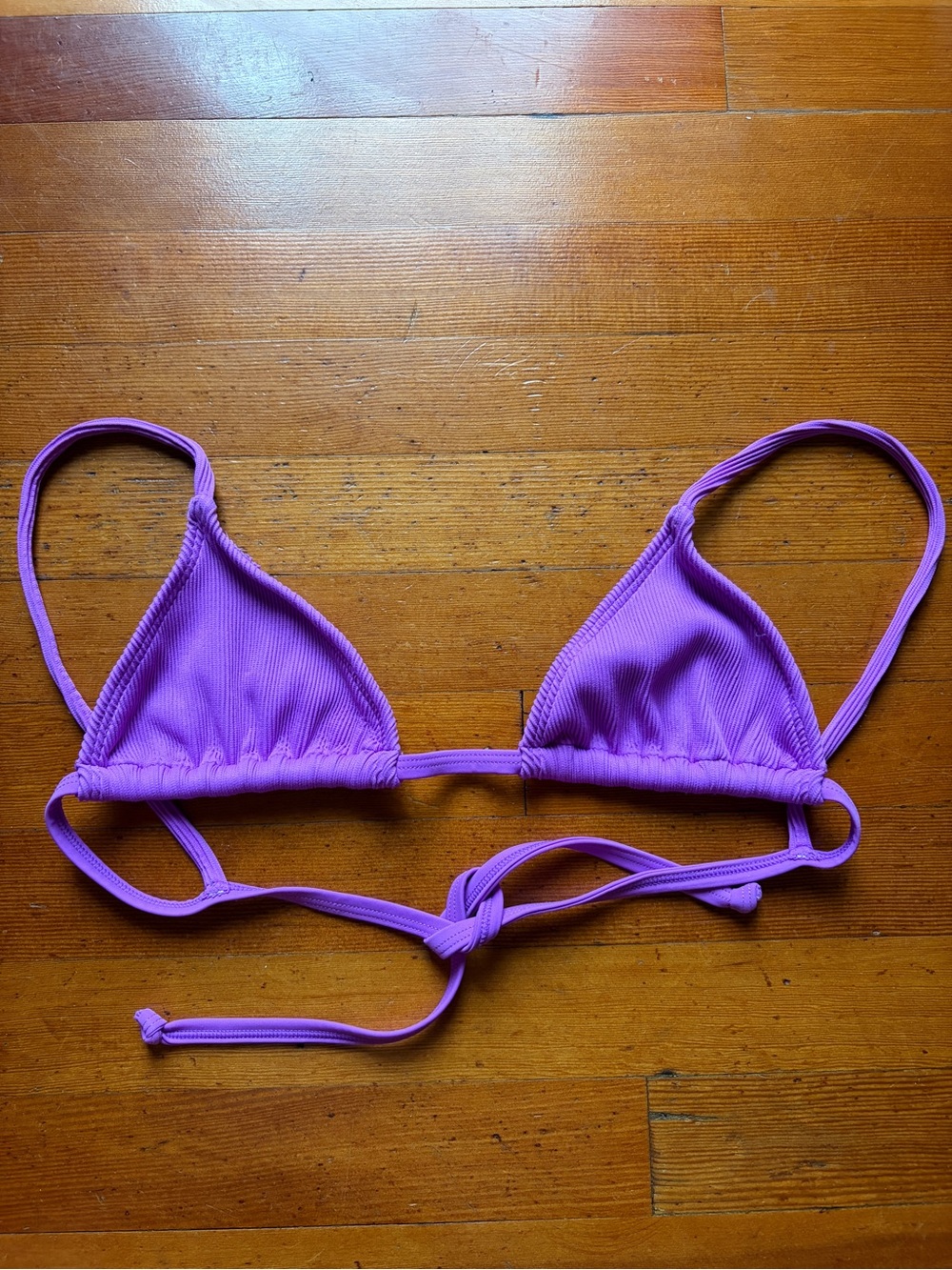 Kulani Kinis Lilac Ribbed Triangle Bikini Set - Picture 2 of 4